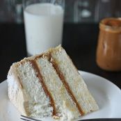 Vanilla Bean Cake with Whipped Dulce de Leche Frosting