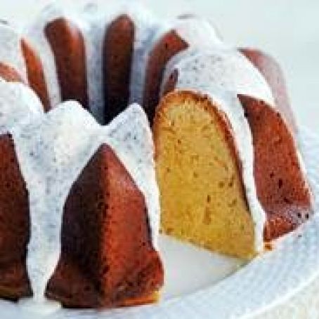 Orange Pound Cake With Poppy Seed Glaze