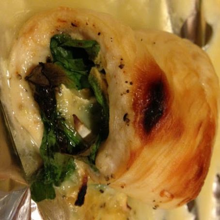 Spinach & Brie Chicken with Tomato Orzo