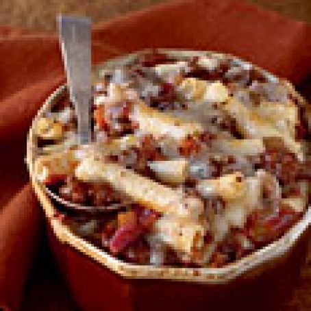 Baked Ziti with Spicy Pork and Sausage Ragù