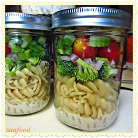 Ham - Chopped Broccoli, Ham and Swiss Mason Jar Salad