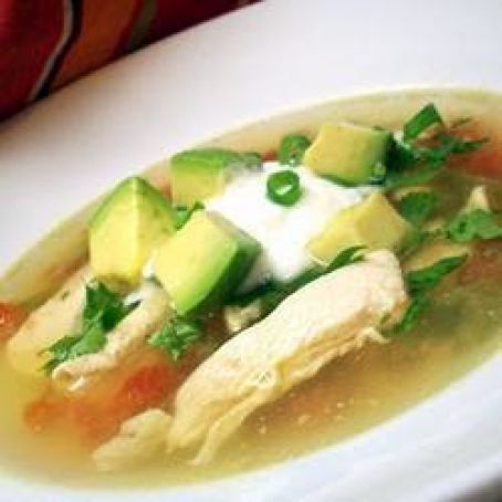 Avocado Soup with Chicken and Lime
