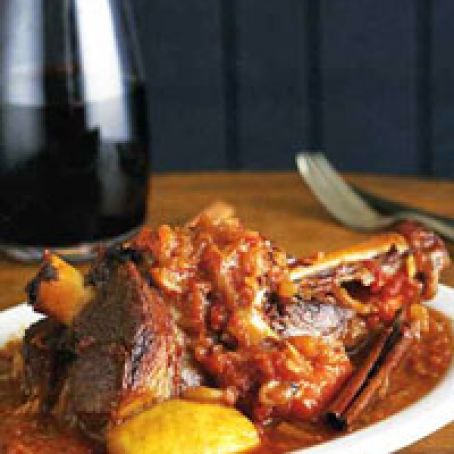 Slow-Cooked Lamb Shanks in Pinot Noir
