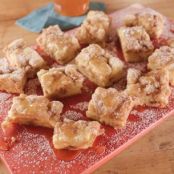 Apple Pancake Bars with Brown Butter Crumble Topping and Apple Syrup