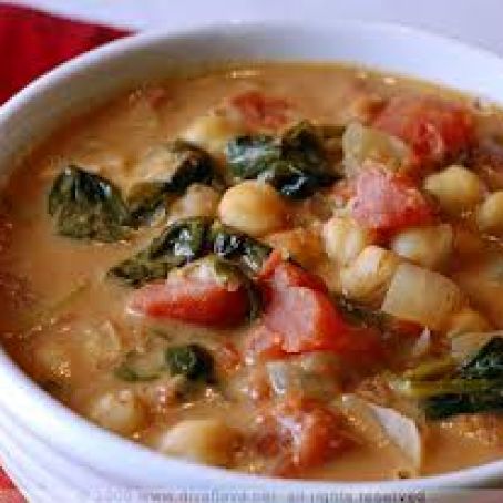 African Chickpea and Spinach Soup