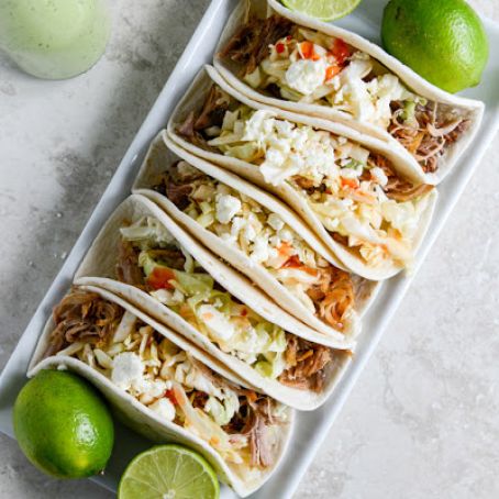 Pulled Pork with Sweet Chili Slaw Tacos