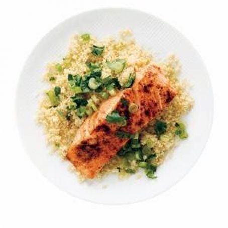 Salmon with lemon-cilantro vinaigrette