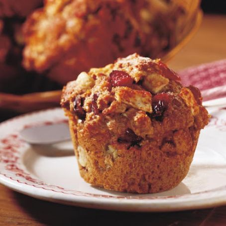 Chunky Cran-Apple Bran Muffins (vegan)