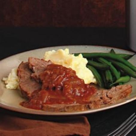 Slow-Cooker Beef Brisket in Onion Gravy 