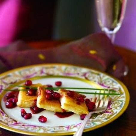 Pan Toasted Brie with a POM Reduction Sauce