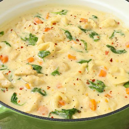 Chicken Alfredo Tortellini Soup