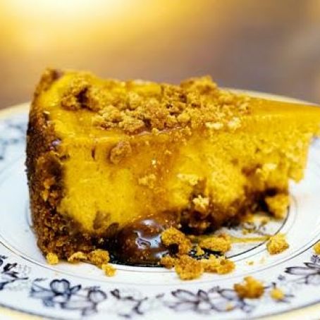 Caramel Pumpkin Gingersnap Cheesecake.