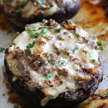 Philly Cheesesteak stuffed Portobello