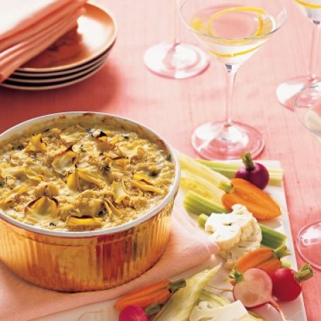 Baked Artichoke Dip with Winter Crudités