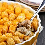 Cheesy Meatball Tater Tot Casserole