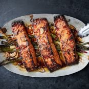 Broiled Salmon with Scallions and Sesame