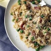 Leek, Bacon, and Pea Risotto