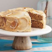 Pumpkin Layer Cake Recipe with Caramel-Cream Cheese Frosting