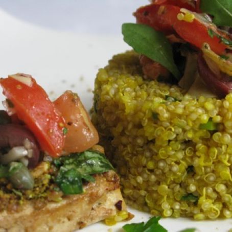 Mediterranean Pistachio Crusted Tofu