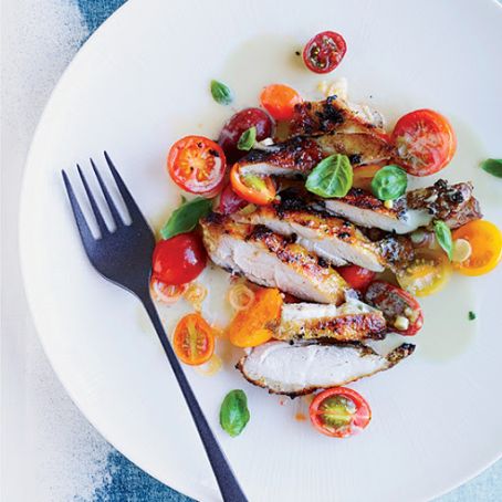 Grilled Chicken with Asian Marinated Tomatoes