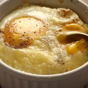 Eggs Baked with Irish Bangers and Cheddar