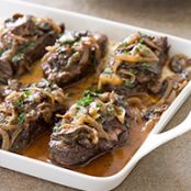 Baked Steak with Onions and Mushrooms