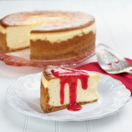 Joe's Say Cheese Cheesecake with Fresh Strawberry Sauce