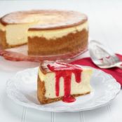 Joe's Say Cheese Cheesecake with Fresh Strawberry Sauce