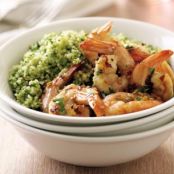 Shrimp Scampi over Pesto Couscous
