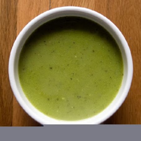 Pea & Mint Soup w/Prosciutto