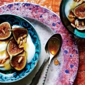Yogurt with Fresh Figs, Honey, and Pine Nuts