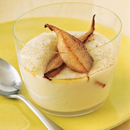 Vanilla Pudding With Sauteed Pears