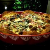 Sausage, Roasted Red Pepper, and Spinach Torta Rustica