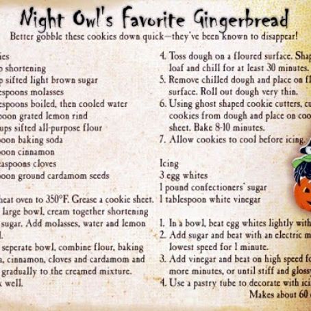 Night Owl's Favorite Gingerbread