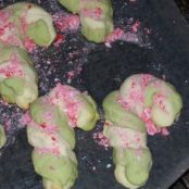Green Tea Candy Cane Cookies