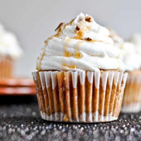 Sweet Potato Pie Cupcakes with Marshmallow Frosting