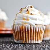 Sweet Potato Pie Cupcakes with Marshmallow Frosting