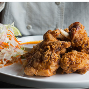 Duck Fat-Fried Chicken with Spicy Slaw