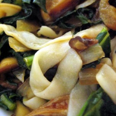 Orange and Mushroom Noodles with Kale