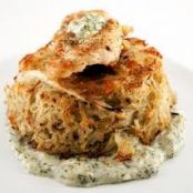 Creamed Chicken on Potato Patties