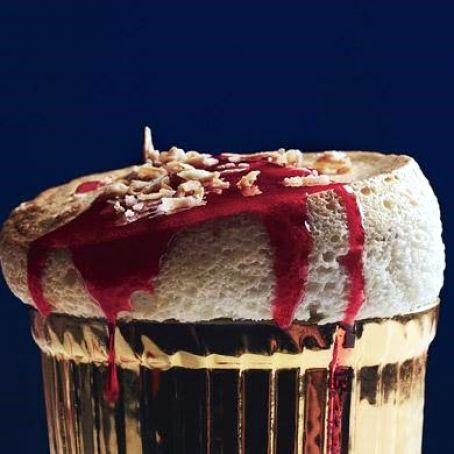 Toasted-Coconut Souffles with Ruby-Red Cranberry Sauce