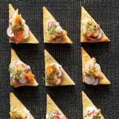 Smoked Trout Crostini with Radishes and Dill Cream