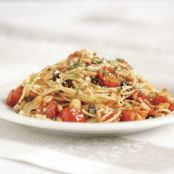 Spaghetti with Pine Nuts, Tomato & Garlic Breadcrumbs