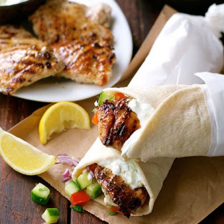 Greek Chicken Gyros with Tzaziki