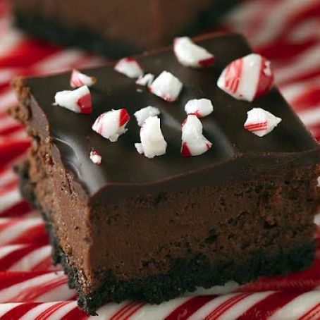 Chocolate Cheesecake Candy Cane Bars
