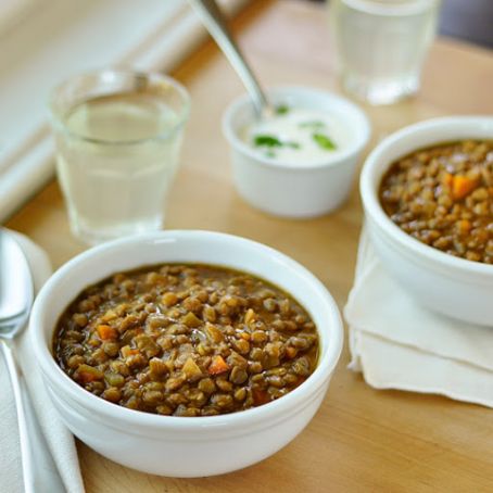 soup - Lentil Soup with Lemon Yogurt Cream