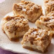 Caramel Apple Cheesecake Bars with Streusel Topping