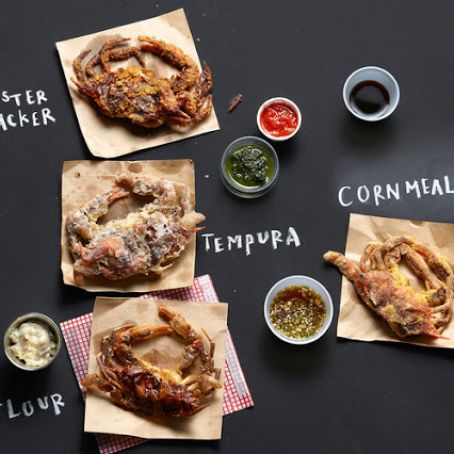 Soft-Shell Crabs: Three Methods, Four Coatings, Five Sauces