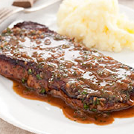 Pan-Seared Steaks with Herb Sauce