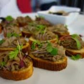 Wild Mushroom Pate on Brioche With Pickled Red Onion